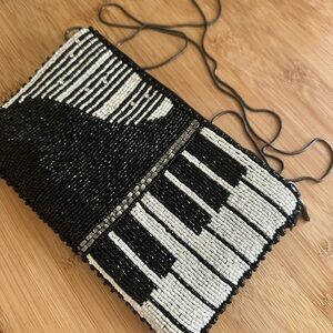 Mary Frances Well Played Beaded Crossbody Phone Bag Piano Retire Rare